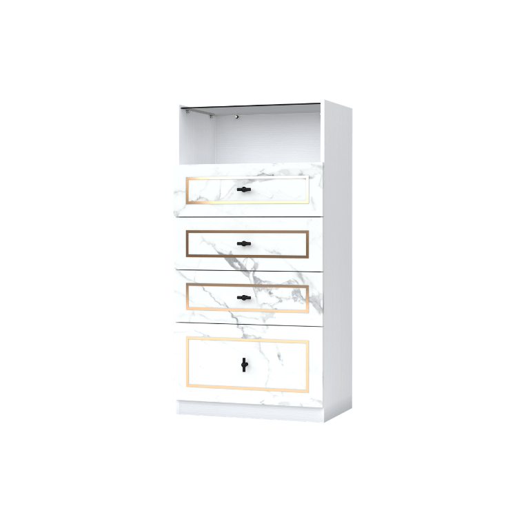 ตู้ลิ้นชัก 4 ลิ้นชัก WISDOM DESIGN FURNITURE GDW-601 60 ซม. สีขาว/ซอฟท์มาร์เบิ้ล